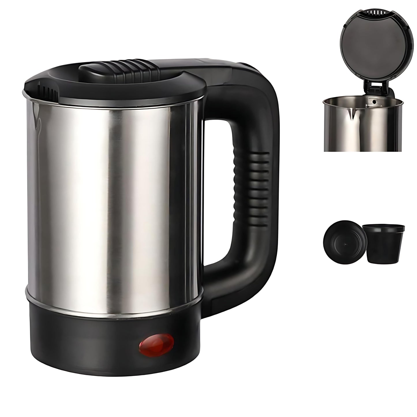Mini Portable Electric Kettle – 0.5 L, Full‑Automatic, LED Indicator, Stainless‑Steel Body with Insulated Grip – Perfect for Travel & Car Use