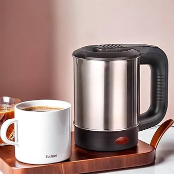 Mini Portable Electric Kettle – 0.5 L, Full‑Automatic, LED Indicator, Stainless‑Steel Body with Insulated Grip – Perfect for Travel & Car Use
