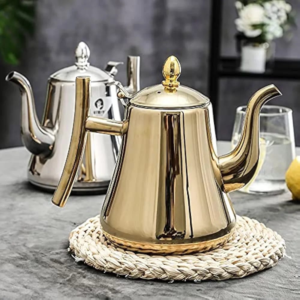 2L Stainless Steel Teapot Kettle with Filter, Induction Compatible