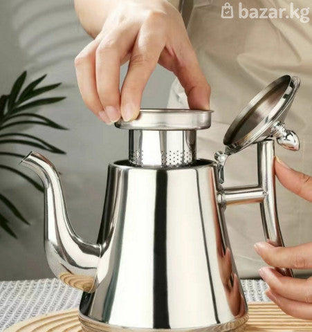 2L Stainless Steel Teapot Kettle with Filter, Induction Compatible